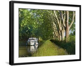 Navigation on Canal du Midi, UNESCO World Heritage Site, Aude, Languedoc Roussillon, France-Tuul-Framed Photographic Print