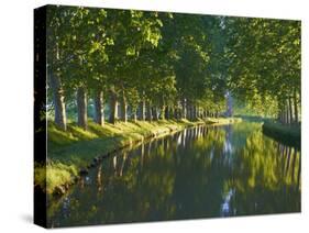 Navigation on Canal du Midi, UNESCO World Heritage Site, Aude, Languedoc Roussillon, France-Tuul-Stretched Canvas