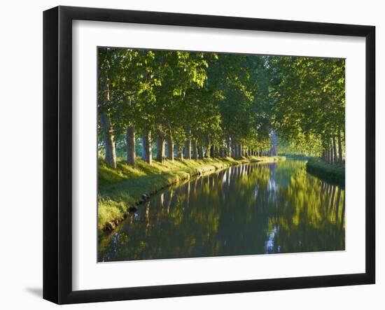 Navigation on Canal du Midi, UNESCO World Heritage Site, Aude, Languedoc Roussillon, France-Tuul-Framed Photographic Print