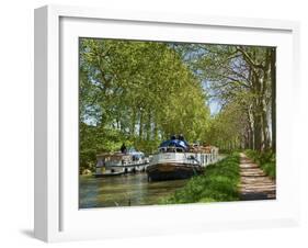 Navigation on Canal du Midi, UNESCO World Heritage Site, Languedoc Roussillon, France-Tuul-Framed Photographic Print