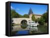 Navigation on Canal du Midi, UNESCO World Heritage Site, Pigasse, Languedoc Roussillon, France-Tuul-Framed Stretched Canvas
