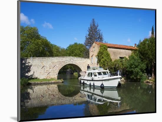 Navigation on Canal du Midi, UNESCO World Heritage Site, Pigasse, Languedoc Roussillon, France-Tuul-Mounted Photographic Print