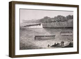 Navigation on Lake Tanganyika, Engraving from Lake Regions of Equatorial Africa-Richard Francis Burton-Framed Giclee Print