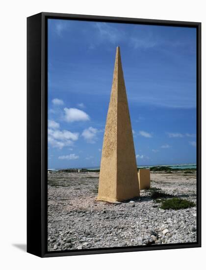 Navigational Obelisk Salt Flats Bonaire, Netherlands Antilles-null-Framed Stretched Canvas