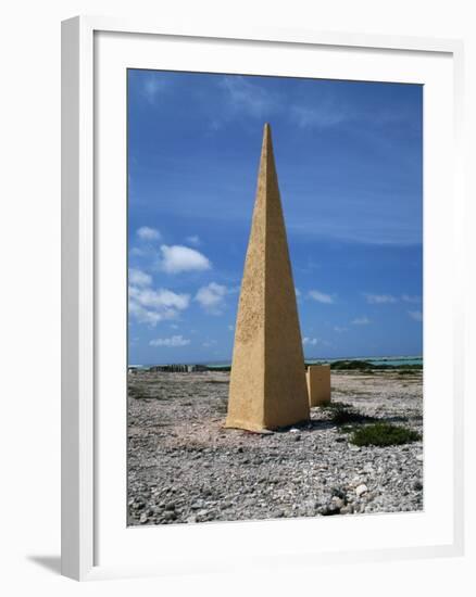 Navigational Obelisk Salt Flats Bonaire, Netherlands Antilles-null-Framed Photographic Print