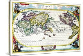 Navigationes Precipae Europorum Ad Exteras Nationes; Navigational Map of the World-Heinrich Scherer-Stretched Canvas