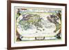 Navigationes Precipae Europorum Ad Exteras Nationes; Navigational Map of the World-Heinrich Scherer-Framed Art Print