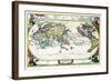 Navigationes Precipae Europorum Ad Exteras Nationes; Navigational Map of the World-Heinrich Scherer-Framed Art Print