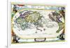 Navigationes Precipae Europorum Ad Exteras Nationes; Navigational Map of the World-Heinrich Scherer-Framed Art Print