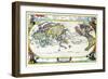 Navigationes Precipae Europorum Ad Exteras Nationes; Navigational Map of the World-Heinrich Scherer-Framed Art Print