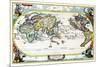 Navigationes Precipae Europorum Ad Exteras Nationes; Navigational Map of the World-Heinrich Scherer-Mounted Premium Giclee Print