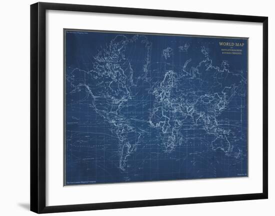 Navigator - World Map-The Vintage Collection-Framed Giclee Print