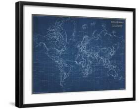 Navigator - World Map-The Vintage Collection-Framed Giclee Print