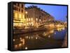 Naviglio Grande at Dusk, Milan, Lombardy, Italy, Europe-Vincenzo Lombardo-Framed Stretched Canvas