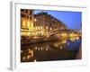 Naviglio Grande at Dusk, Milan, Lombardy, Italy, Europe-Vincenzo Lombardo-Framed Photographic Print