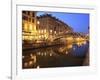 Naviglio Grande at Dusk, Milan, Lombardy, Italy, Europe-Vincenzo Lombardo-Framed Photographic Print