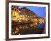 Naviglio Grande at Dusk, Milan, Lombardy, Italy, Europe-Vincenzo Lombardo-Framed Photographic Print