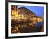 Naviglio Grande at Dusk, Milan, Lombardy, Italy, Europe-Vincenzo Lombardo-Framed Photographic Print