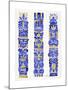 Navy and Gold Tiki Totems-Cat Coquillette-Mounted Giclee Print