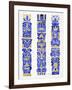 Navy and Gold Tiki Totems-Cat Coquillette-Framed Giclee Print