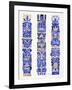 Navy and Gold Tiki Totems-Cat Coquillette-Framed Giclee Print