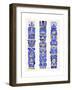 Navy and Gold Tiki Totems-Cat Coquillette-Framed Giclee Print