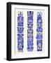 Navy and Gold Tiki Totems-Cat Coquillette-Framed Giclee Print