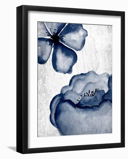 Navy Blooms 1-Kimberly Allen-Framed Art Print