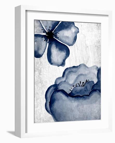 Navy Blooms 1-Kimberly Allen-Framed Art Print