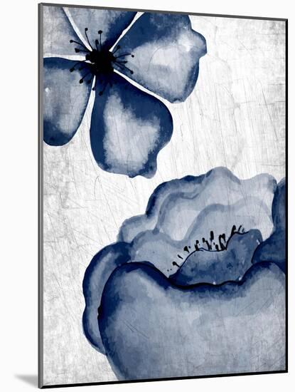 Navy Blooms 1-Kimberly Allen-Mounted Art Print