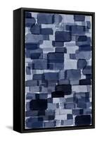 Navy Blue Watercolor Block-Urban Epiphany-Framed Stretched Canvas