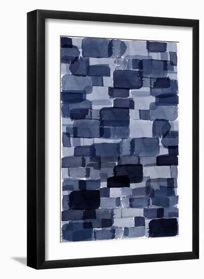 Navy Blue Watercolor Block-Urban Epiphany-Framed Art Print