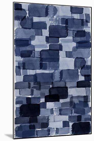 Navy Blue Watercolor Block-Urban Epiphany-Mounted Art Print