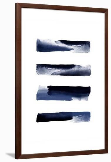 Navy Blue Watercolor Strokes-Urban Epiphany-Framed Art Print