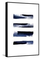 Navy Blue Watercolor Strokes-Urban Epiphany-Framed Stretched Canvas