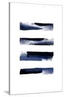 Navy Blue Watercolor Strokes-Urban Epiphany-Stretched Canvas