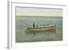 Navy Boat Drill Off Newport-null-Framed Art Print