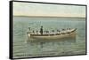 Navy Boat Drill Off Newport-null-Framed Stretched Canvas