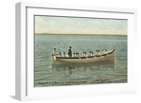 Navy Boat Drill Off Newport-null-Framed Art Print