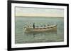 Navy Boat Drill Off Newport-null-Framed Art Print