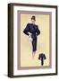 Navy Cardigan Suit-null-Framed Art Print