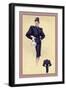 Navy Cardigan Suit-null-Framed Art Print