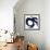 Navy Circular Strokes II-Megan Morris-Framed Art Print displayed on a wall