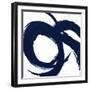 Navy Circular Strokes II-Megan Morris-Framed Art Print