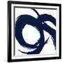 Navy Circular Strokes II-Megan Morris-Framed Premium Giclee Print