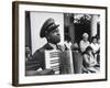 Navy CPO Graham Jackson Playing Accordian, Crying as Franklin D Roosevelt's Body is Carried Away-Ed Clark-Framed Photographic Print