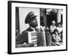 Navy CPO Graham Jackson Playing Accordian, Crying as Franklin D Roosevelt's Body is Carried Away-Ed Clark-Framed Photographic Print