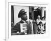 Navy CPO Graham Jackson Playing Accordian, Crying as Franklin D Roosevelt's Body is Carried Away-Ed Clark-Framed Photographic Print