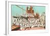 Navy Crew on Board US Warship-null-Framed Art Print