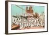 Navy Crew on Board US Warship-null-Framed Art Print